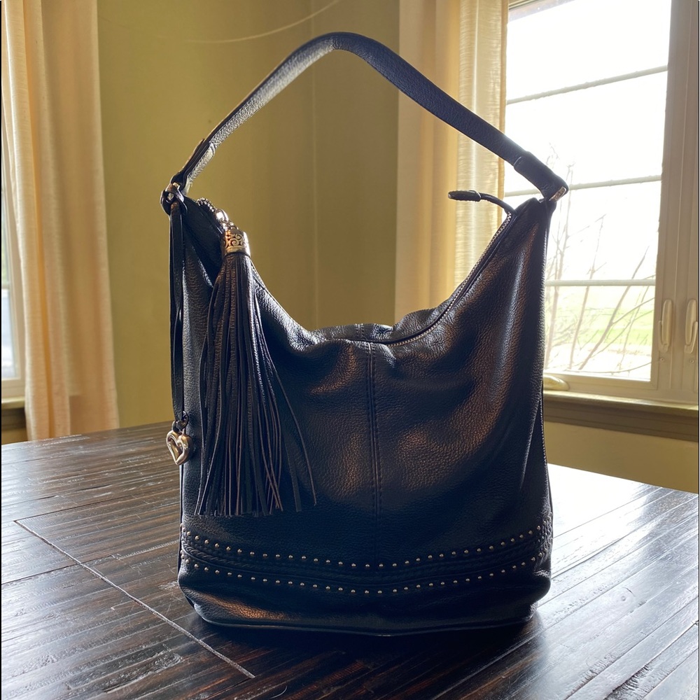 Brighton Jake Zip Top Bucket Bag navy conceal carr